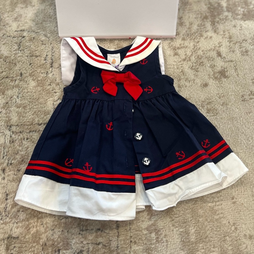 0-3 Nautical Sailor Infant Dress
